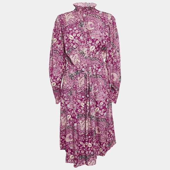 Isabel Etoile Marant Dresses & Skirts - Isabel Marant Etoile Magenta Cescott Paisley Print Midi Dress